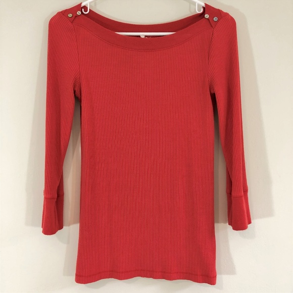 AKEMI + KIN Coral Red  Fitted Top - Picture 1 of 4